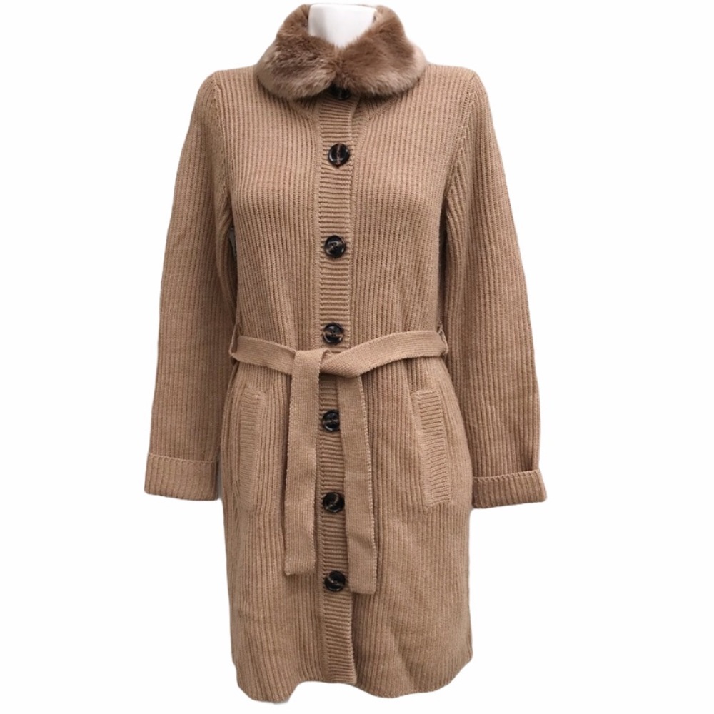 Banana Republic Knit Fur Neckline Cardigan…